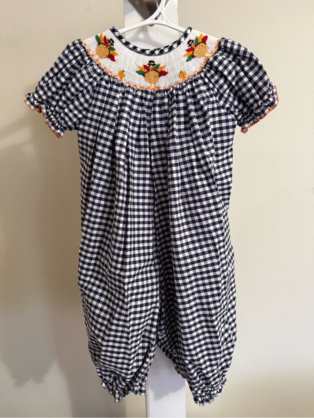 New Classic Whimsy Smocked Thanksgiving Romper